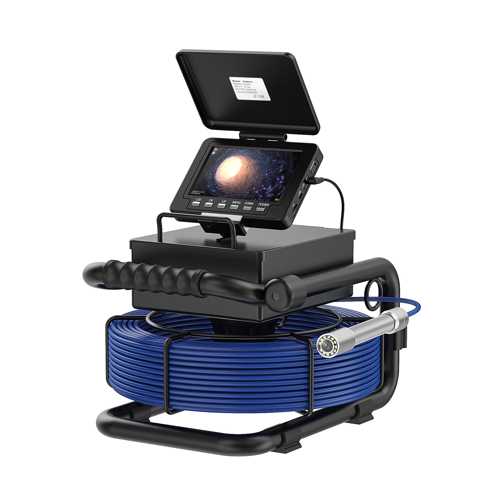 5 Inch DVR Sewer Inspection 20M Pipeline Endoscope Recorder