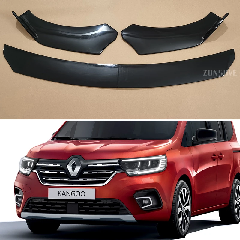

Universal 4pcs For Renault Kangoo 2021--2024 Year Front Bumper Lip Splitter Spoiler Body Kit Accessories