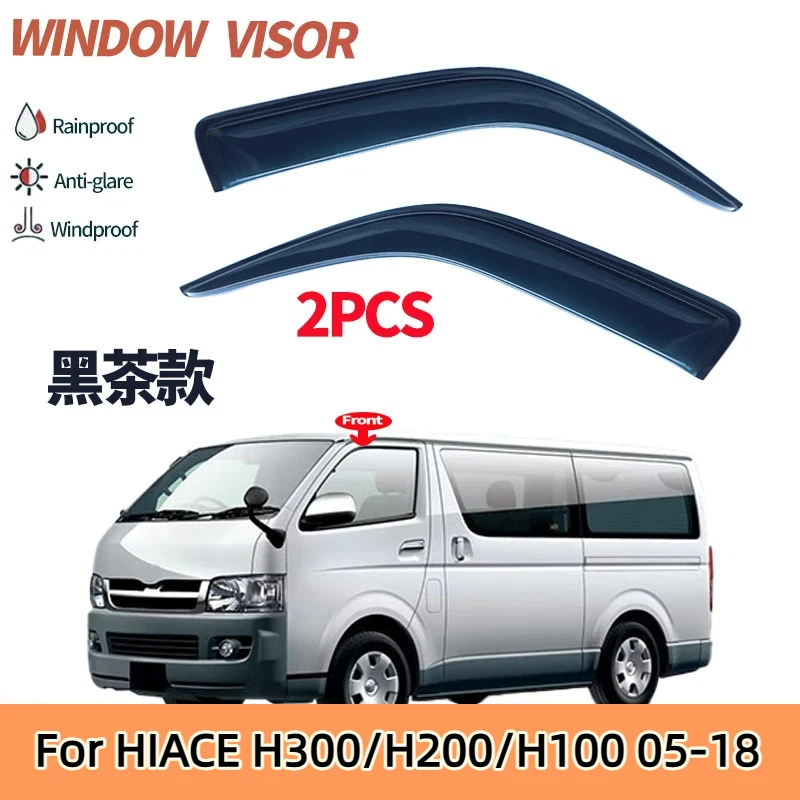 

Для HIACE H300 H200 H100 лобовое стекло с защитой от дождя с дождевыми бровями, оконным солнцезащитным козырьком и защитой от дождя