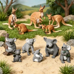 Simulation Plastic Kangaroo Model Toys Koala Action Figure Animal Figurines Australian Wild Animals Children Toys for Kids Gifts