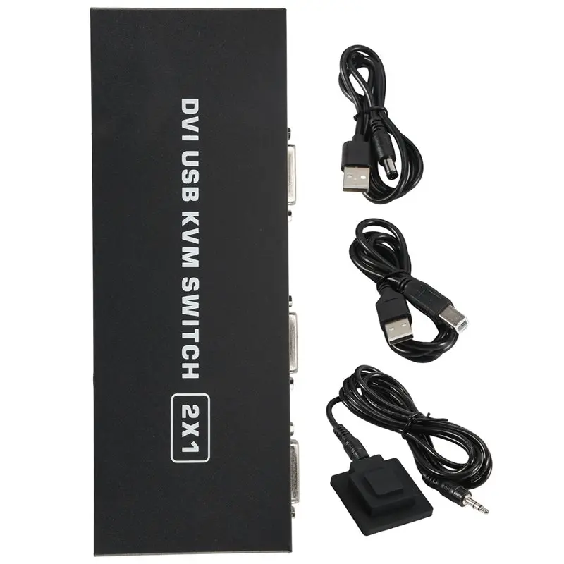 A23F-DVI KVM Switch 2-In-1 4K Two Computers Shared USB Keyboard Mouse Print Monitor Multi-Function Switching Screen