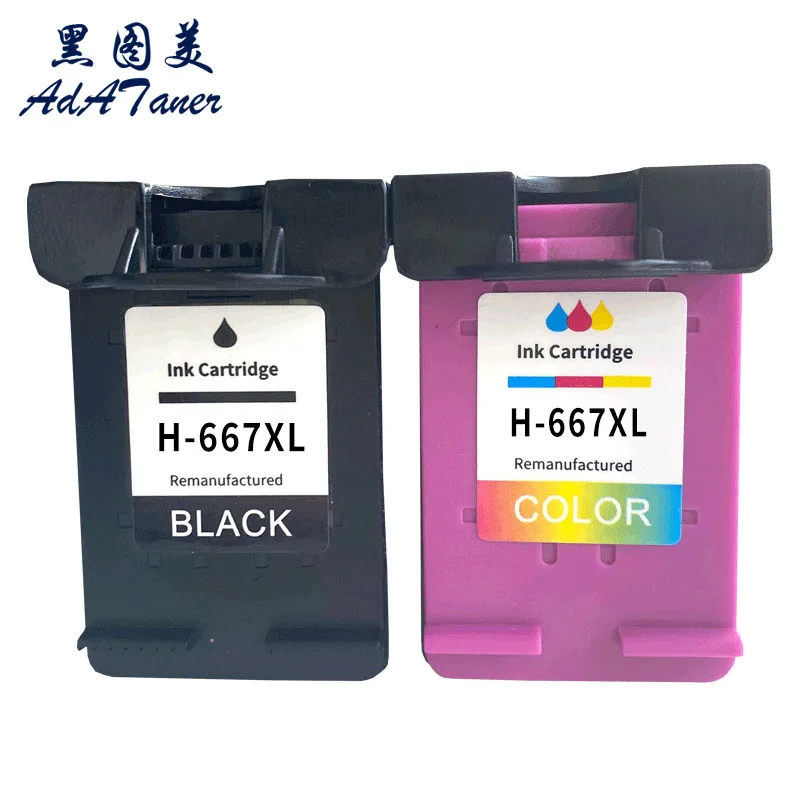 Cartucho HP 667XL 667 XL Premium Black Remanufactured Color Inkjet Cartridge For HP Deskjet Ink Advantage 1275 2374 2375 Printer