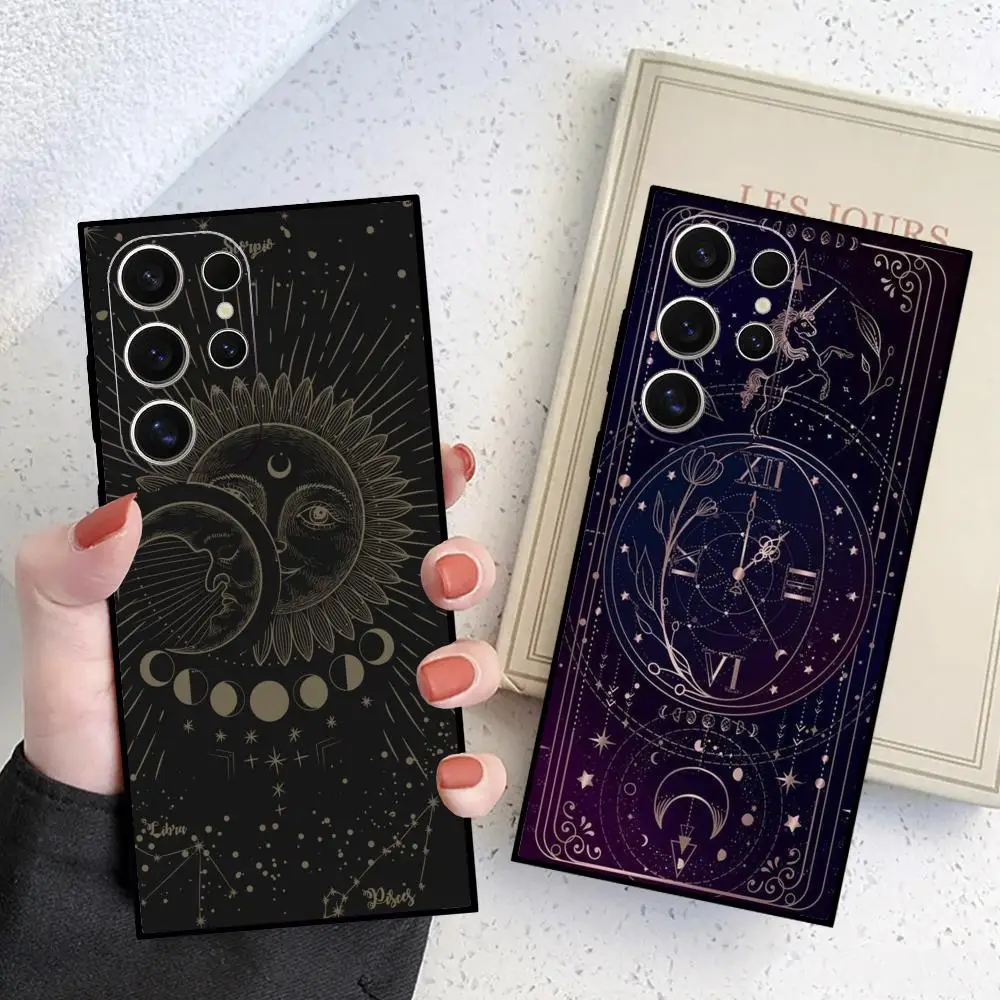Etui na telefon Sun, Moon and Star do Samsung Galaxy S24 S23 S22 S21 S20 Ultra FE Plus M55 M54 Black Case Cover