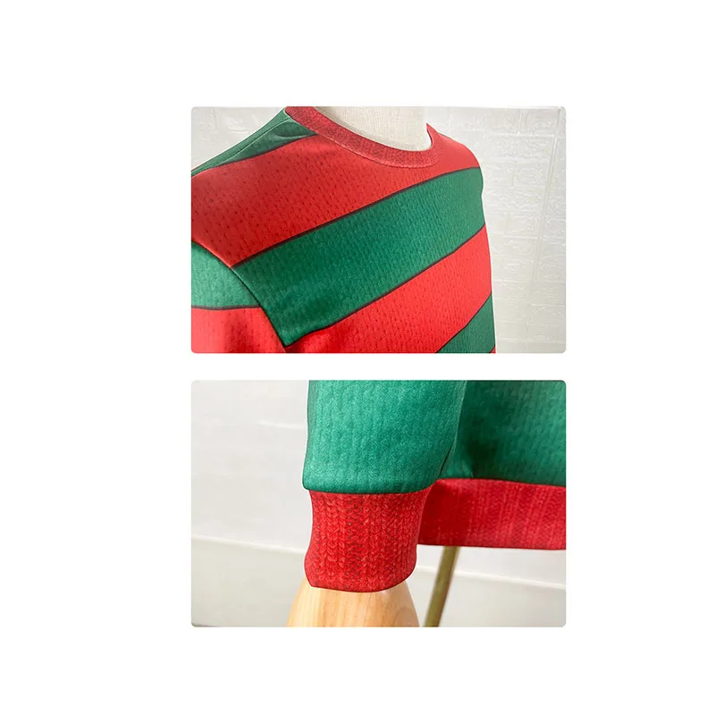Disfraz de cosplay de Halloween ropa de terror de Freddy rayas rojas superventas nuevo