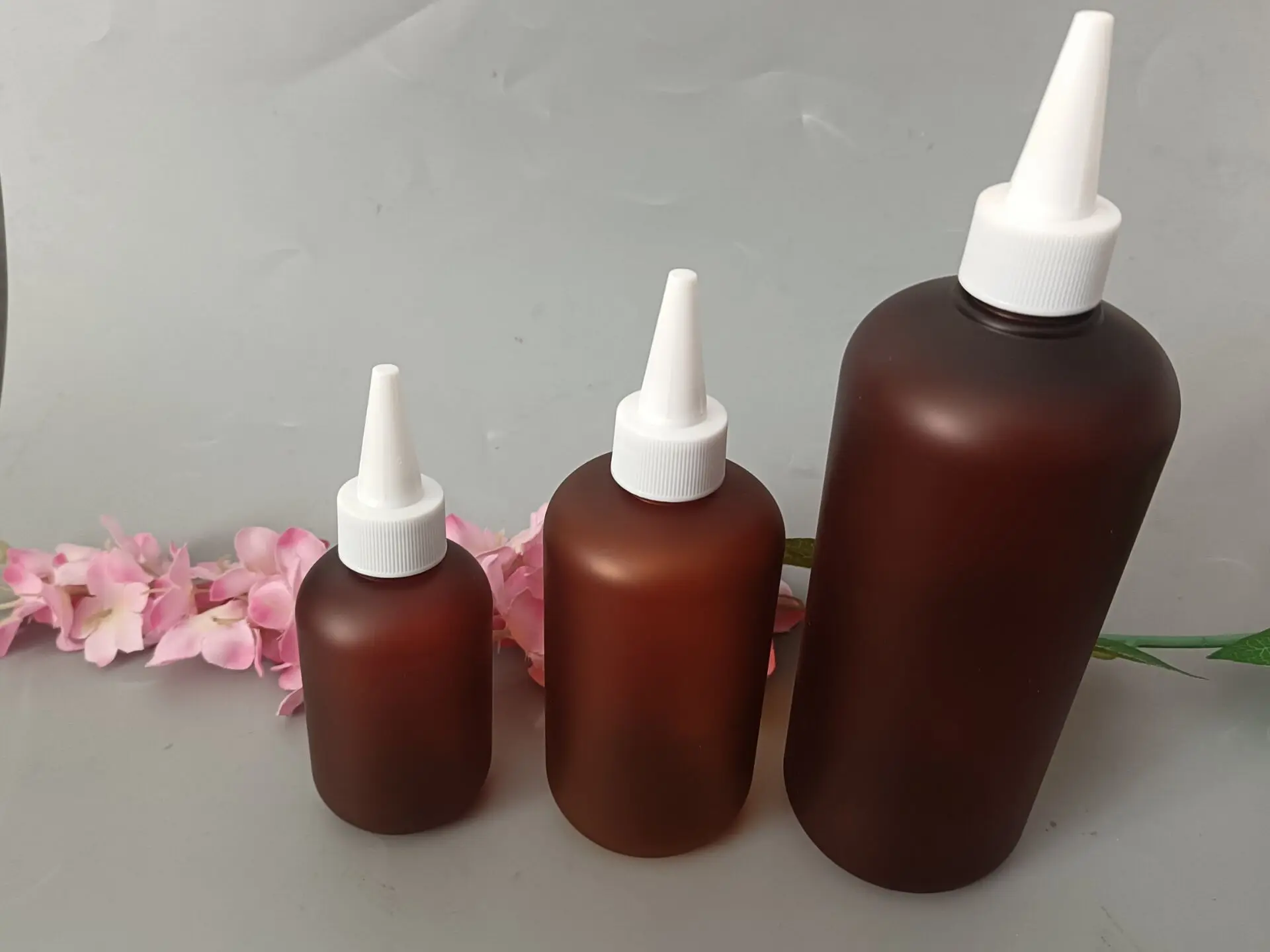 

10pcs 4oz 8oz 16oz 120ml 250ml 500ml Dropper Amber Bottle With Childproof Cap Plastic Nozzle Dropper Cap Squeeze Brown Bottle