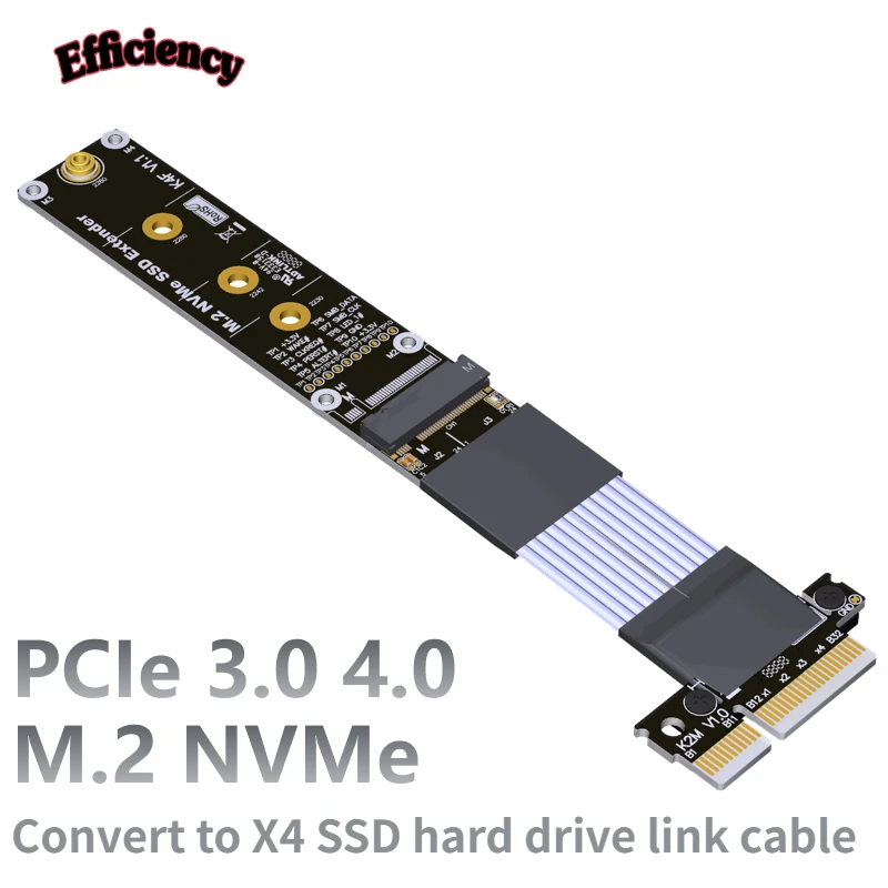 

PCIe 4x Extension Cable M.2 NVMe SSD Adapter Card Supports 3.0 4.0 X4 Full Speed ADT M.2 NVMe SSD Adapter Extension Cable