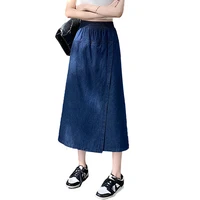 High Waist A-Line  Midi Denim Skirt for Women Slimming Sli Autumn Faion Small Stature Bodycon Skirts - Image 5
