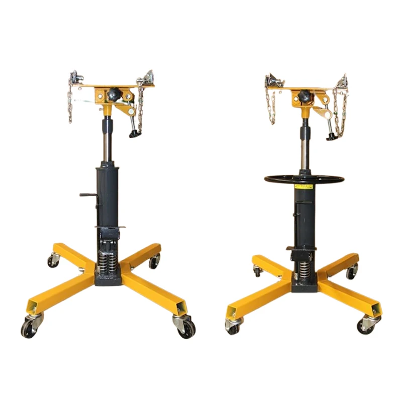 Car Lift Jack Hydraulic Telescopic Transmission Jack Floor Jack Stand with Foot Pedal 360° Swivel Wheel Garage Lift Hoist