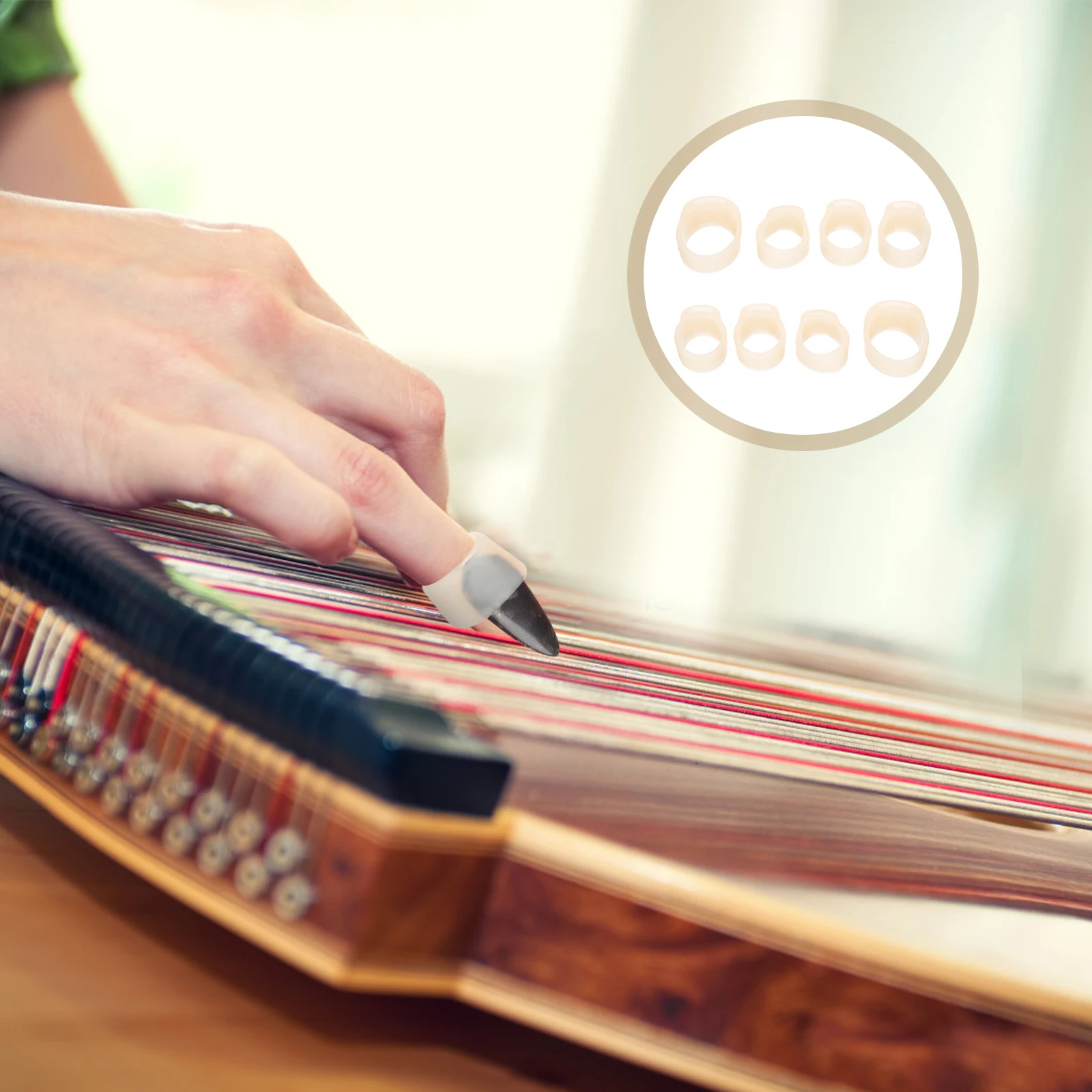 

2set 2 Sets Guzheng Nail Covers Silicone Protector for Children Adults Learning Playing Instrument Durable Practical