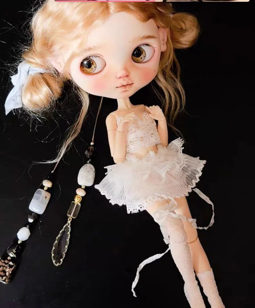3pcs white classic style Blythe/landoudou Strapless/Half skirt/Lace socks(Fit for Lulu,ymy24,Ob22,24,26,zone, Jenny)