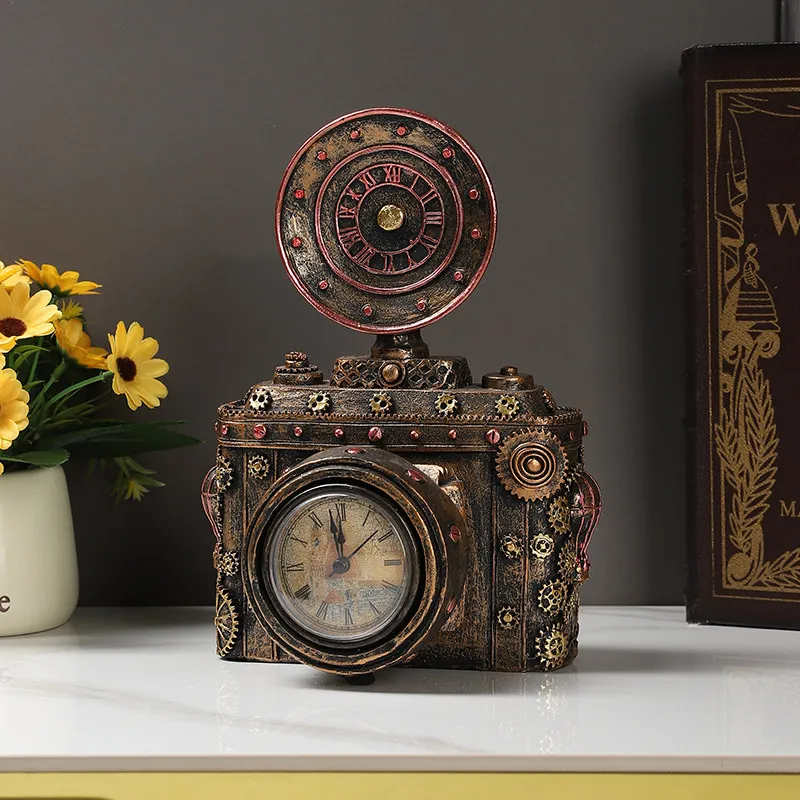 Vintage European Style Camera Replica,Antique Desktop Decor with Realism Details,Collectible Display Propfor Photography Studio