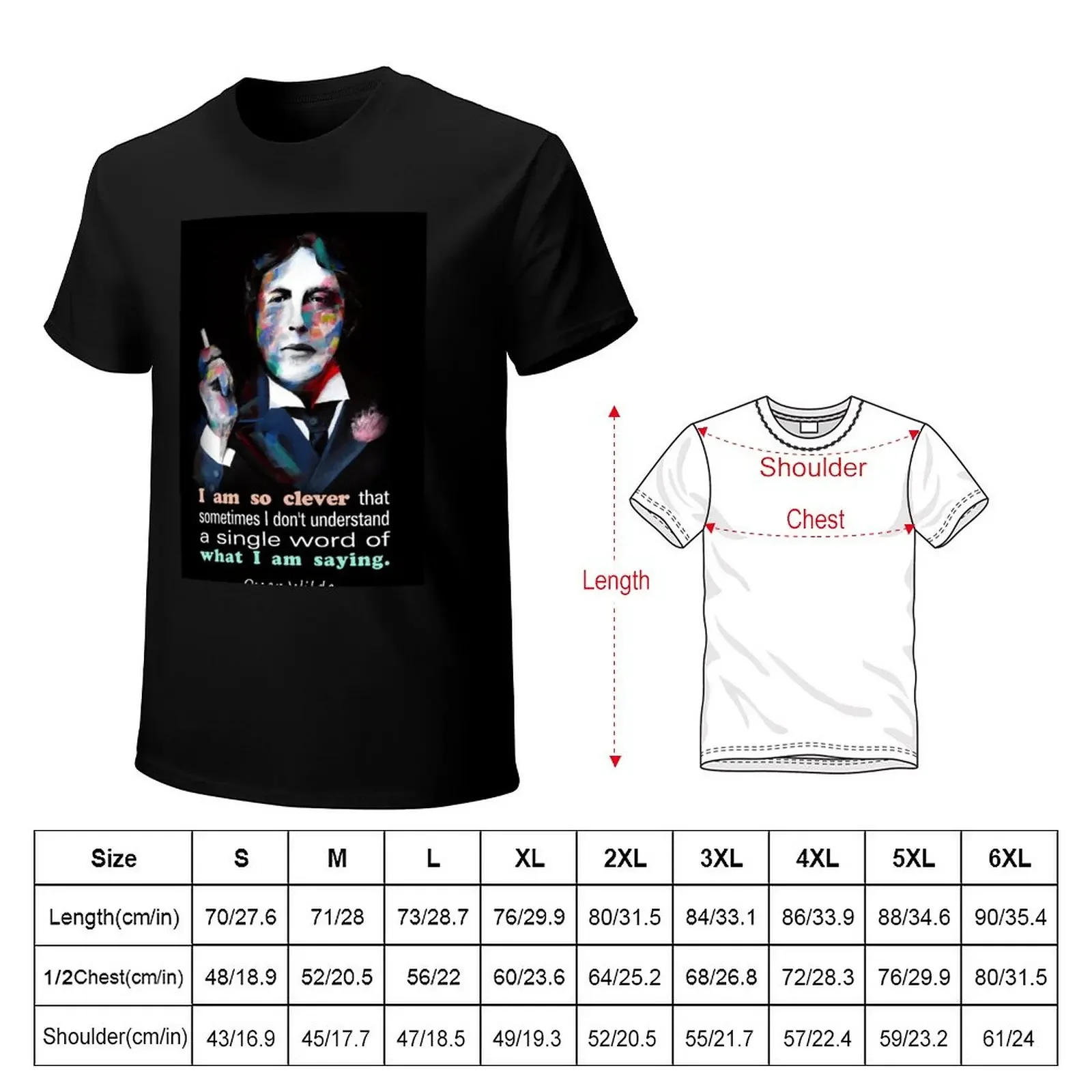 Quotation of OSCAR WILDE : I am so clever T-Shirt for a boy Aesthetic clothing t shirts for men graphic