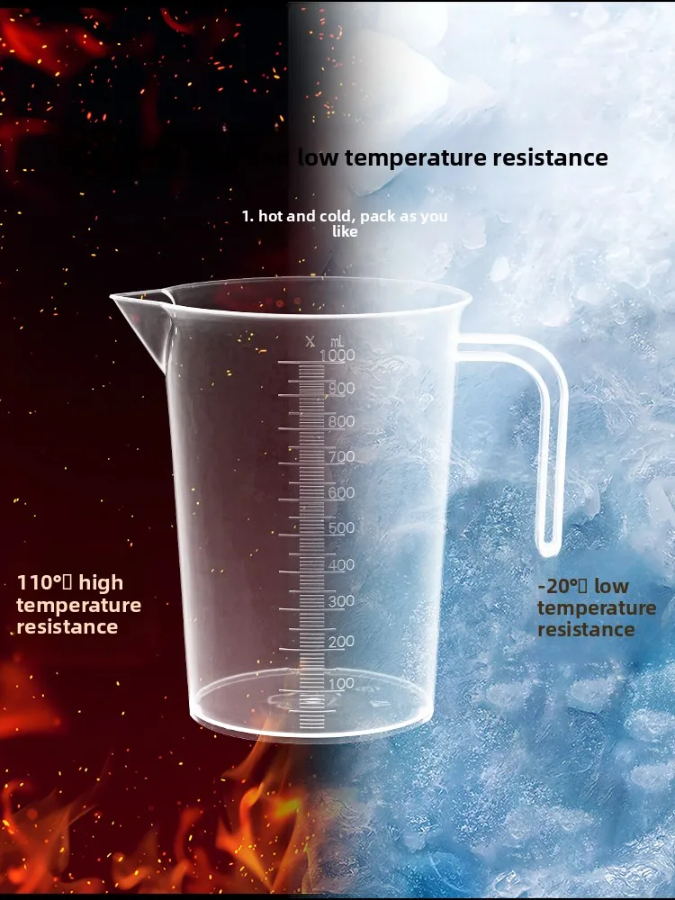 LMM with Graduated Food Grade Plastic Transparent Graduated Cylinder Home Kitchen Baking Tool