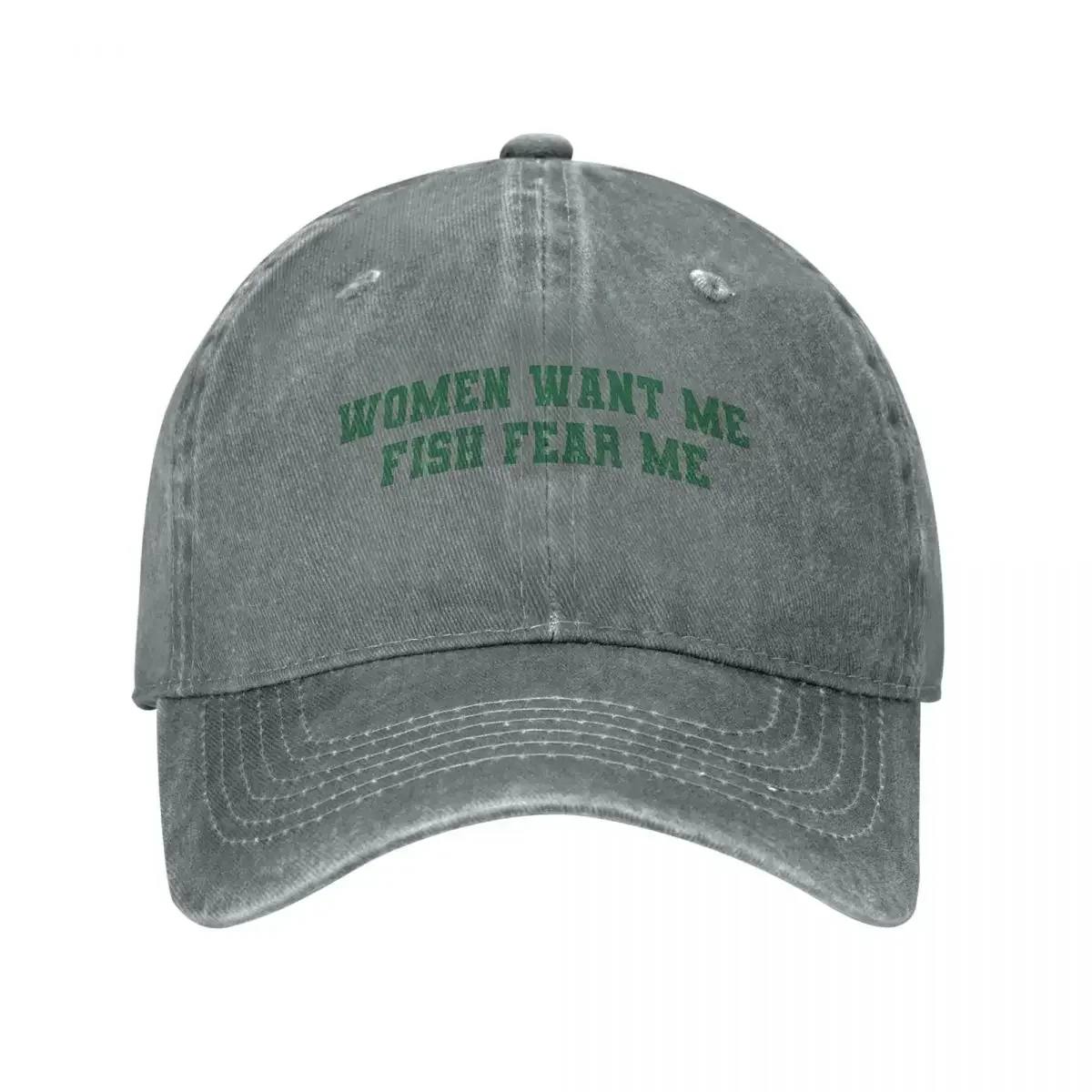 Women Want Me Fish Fear Me Meme Men Women Baseball Cap Distressed Washed Hats Cap Vintage Summer Unstructured Soft Snapback Hat