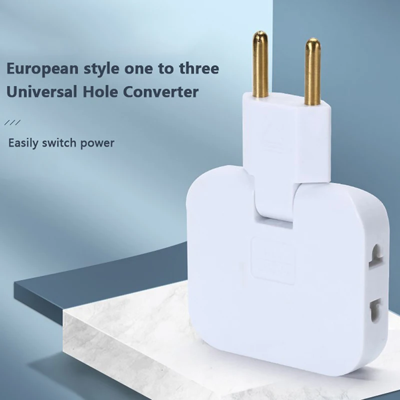 EU Plug 1  3 Extension Electrical Socket 180° Rotating Multifunction er AC Adapter Electrical Socket