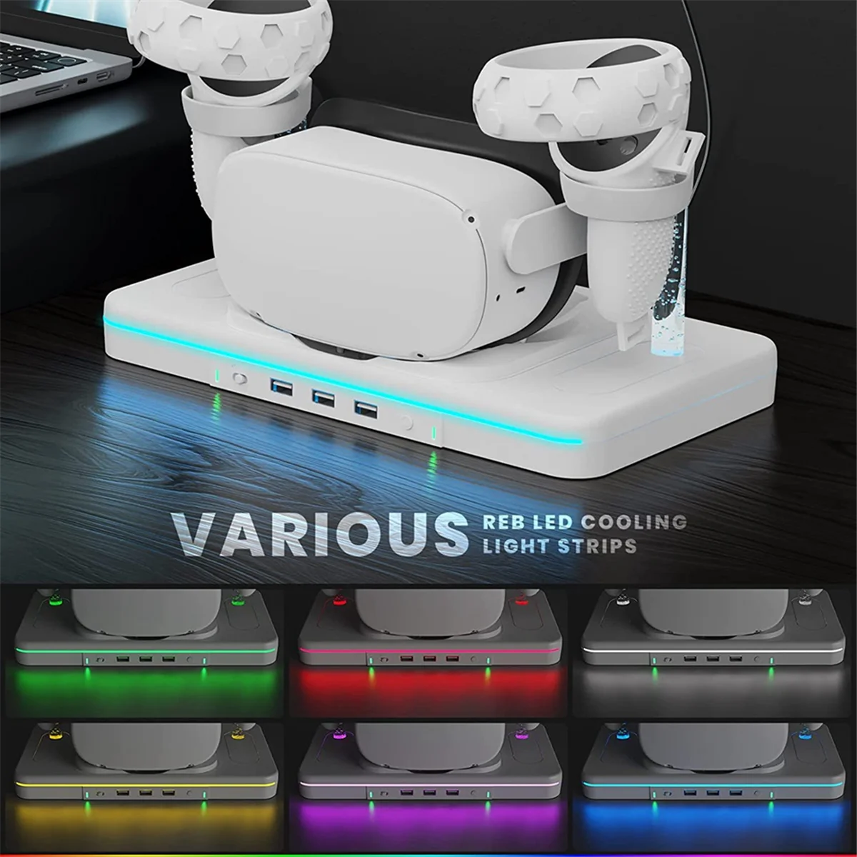 New For Oculus Quest 2 Charging Dock Base VR Glasses Headset Charger Station Stand Base Display Holde for Meta Quest 2
