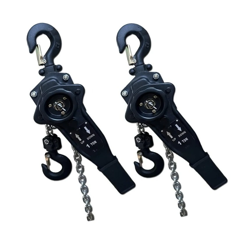 

Lever Chain Hoist 2200LBS 5FT 2 Units Set 1T 1,5M Lever Chain Hoist 1 ton Commercial Portable Hooks for Building Garages Warehou