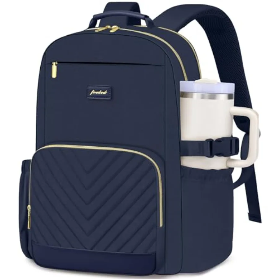

Laptop Backpack for Women Bookbag: Work Backpacks with Pouch Pocket for Large Capacity Cup and USB Charger College Book Bag Tra