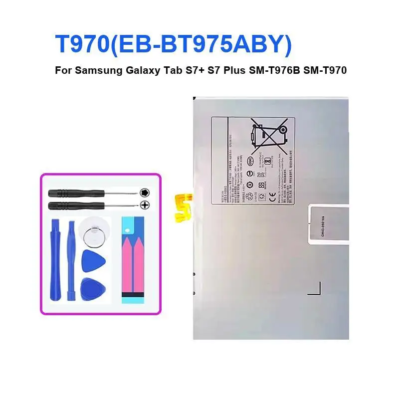 Tablet Battery T970 EB-BT975ABY 9800Mah For Samsung Galaxy Tab S7 Plus 12.4 SM-T976B SM-T970