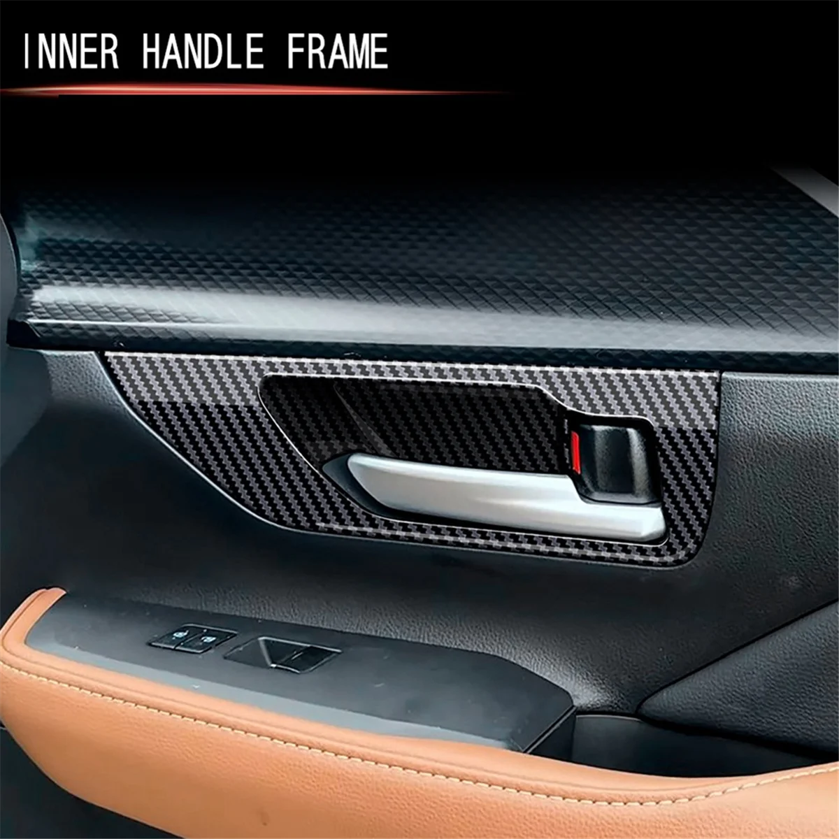 

Внутренняя ручка автомобиля, накладка на рамку, дверная чаша, крышка панели, отделка из углеродного волокна для Toyota Grand Highlander 2024