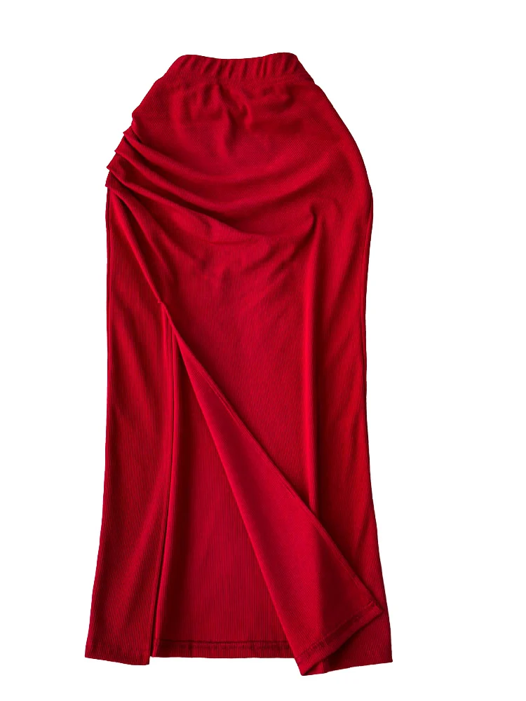 Summer Women's High Waist Slim Fit Skirt with Slit Design Korean Sle Commute f Body Skirt A-Line Midi Skirt
