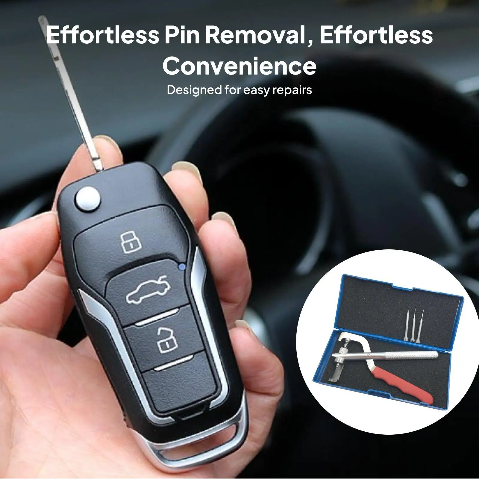 Car Key Pin Removal Plier Metal Clamp Folding Key Split Pin Tool Mounting Repairing Accessory for Flip Keys Disassembly