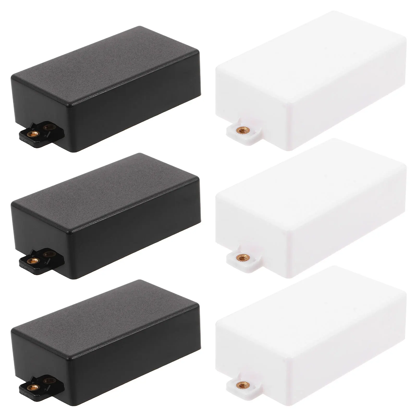 

6Pcs Electric Guitar Pickup Covers Matte Finish Copper Ears Black White Enhanced Signal Stability Replacement Pickup Guards