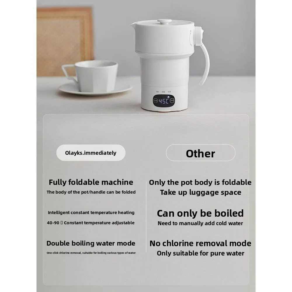 Japanese Style Simple Business Trip Kettle Folding Household Insulation Integrated Fully Automatic Mini Travel Electric Kettle