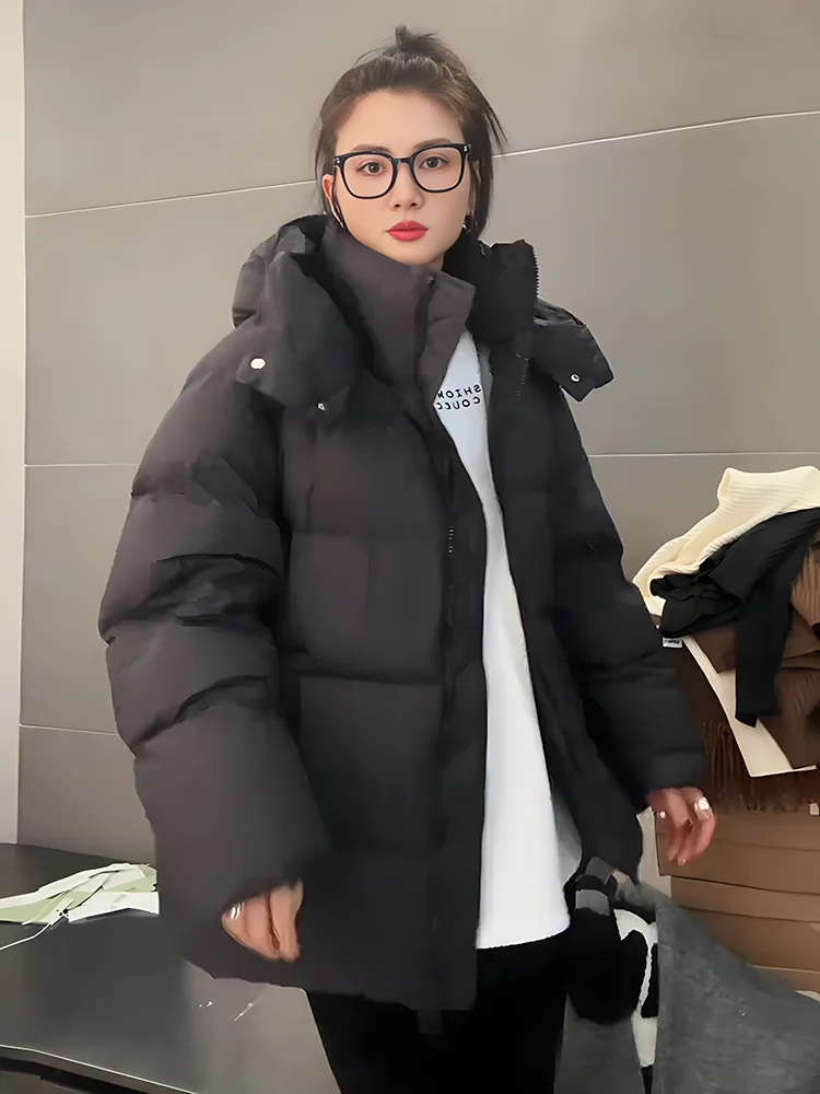 Winter Thiened Warm Bla Rits Capuchon Wit Du Down Jaet Dames Faionable Nieuwe Collectie Bovenkleding Pendelen Sle