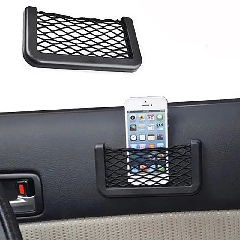 Car Multifunctional Phone Storage Net Mesh Resilient Car Carrying String Bag Network Pocket Mobile Phone Holder Ticket