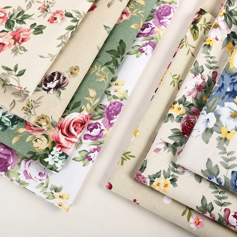 

Thickened Polyester Cotton Plant Printed Cloth Upholstery Fabrics Handmade Sewing Tablecloth Sofa Bag Curtain DIY