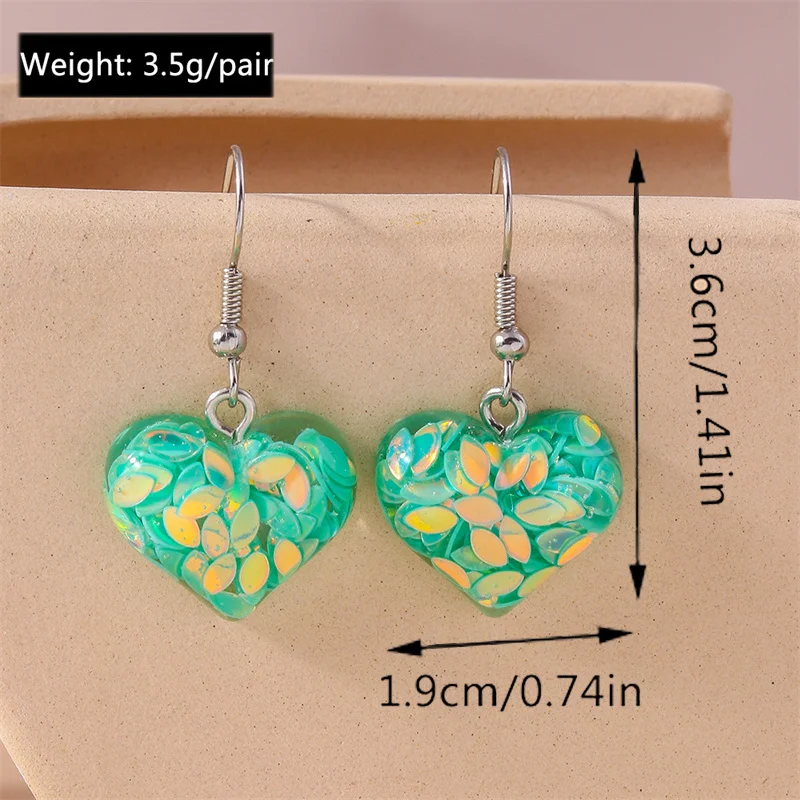 Aihua Glänzende glitzernde rote Herz-Ohrringe für Frauen, romantische Freundinnen, Braut, Hochzeit, Party, Schmuck, Valentinstagsgeschenke – Detail 14