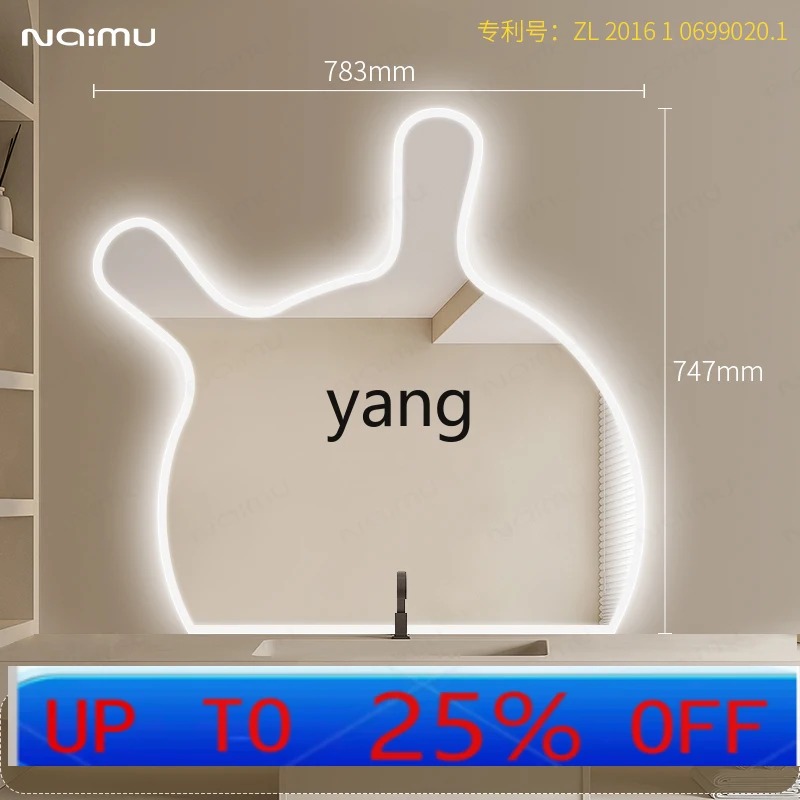 مرآة حمام ذكية على شكل خاص لآذان أرنب، مرآة تزيين مثبتة على الحائط #1