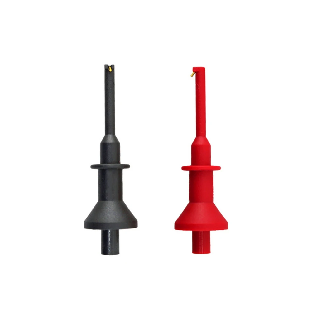 2PCS Multimeter Probe Hook with 7.5mm Extension Hook 4mm Threaded Socket IC Spring Telescopic Test Clip Multimeter Pen Test Hook