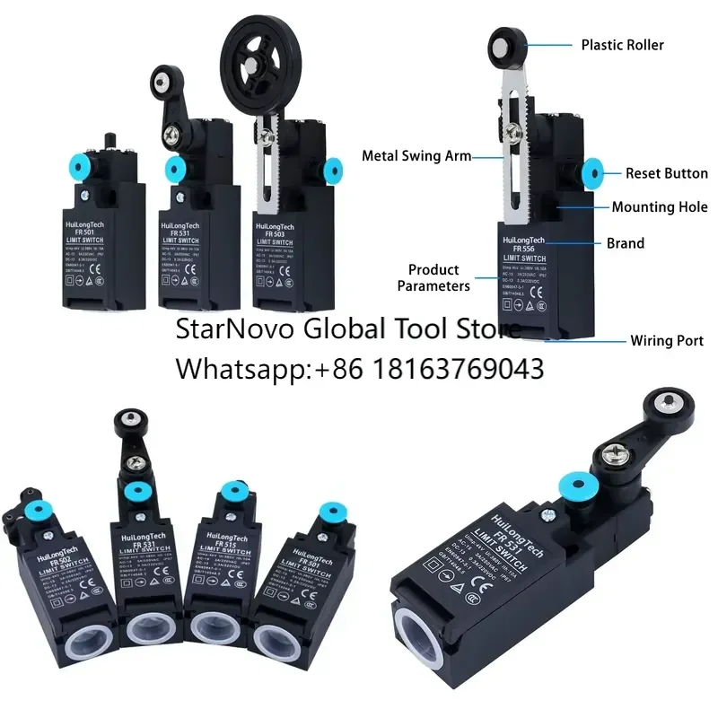 2026 Hot！ FR Series Industrial Plastic Enclosure Safety Vertical Limit Switch Manual Reset 1NO 1NC IP67 for Elevator Systems