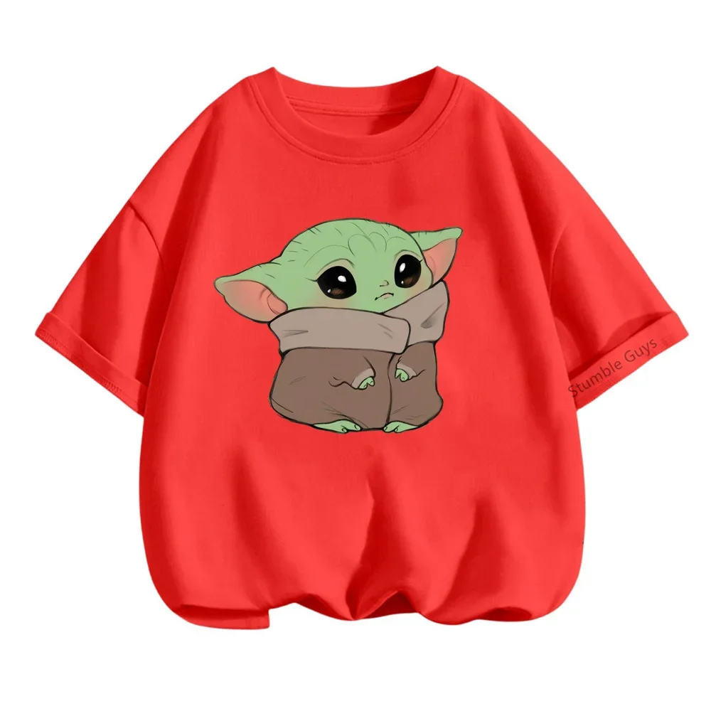 Summer 3-14y Kids Clothes Short Sleeve Ugly Cute Yoda Boys Girls Basic Jumper Teen T-shirt Youth sports Star Wars top top