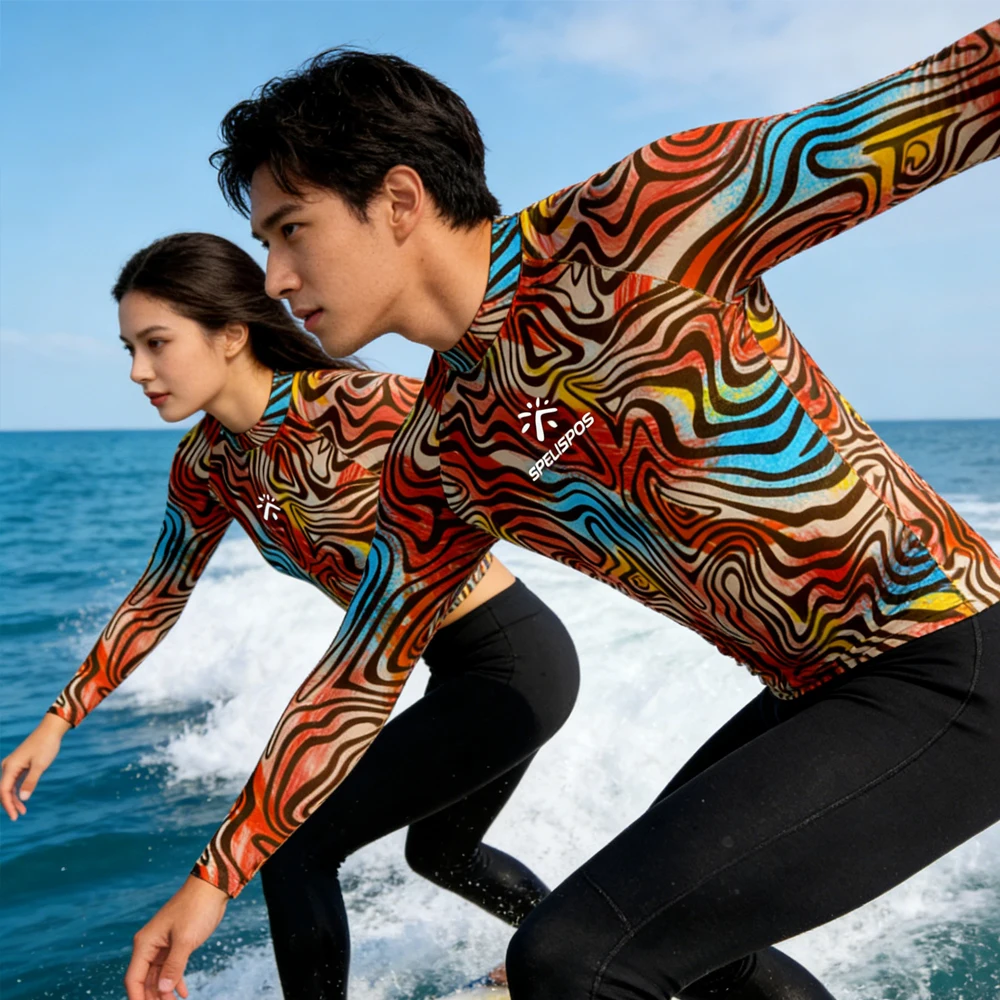 

Rash Guard Men's and Women's Long Sleeve Beachwear Lightweight Breathable Surfing Clothing for Beach Activities Water sports