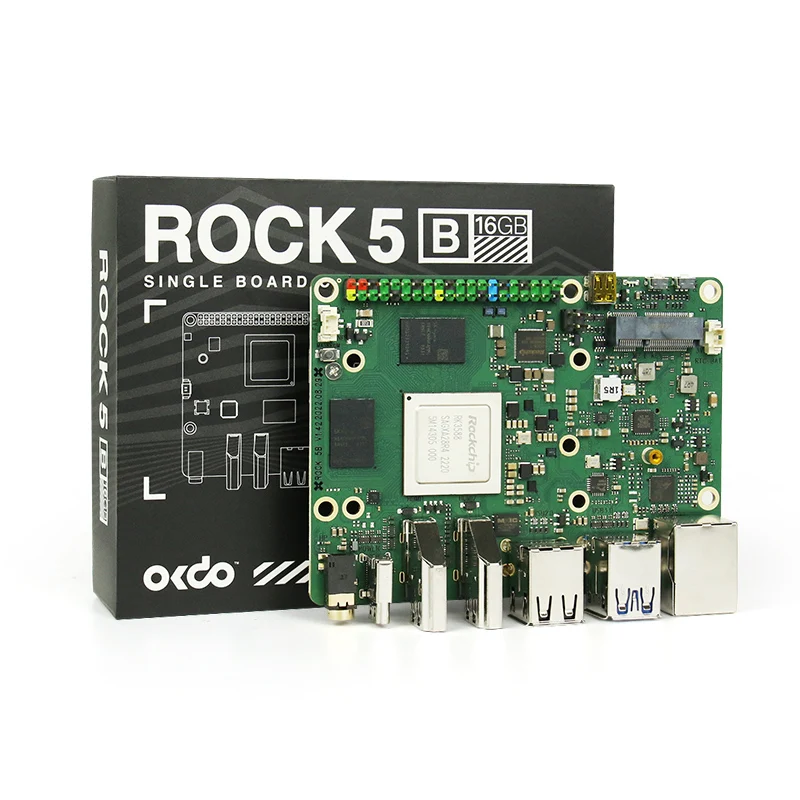 บอร์ดพัฒนา5B หิน RK3588ชิป ROCK5ร๊อคกี้บอร์ดพัฒนา8แกนประสิทธิภาพสูงแรม8กิกะไบต์16กิกะไบต์