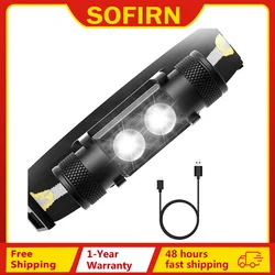Faro delantero H25S LED, lámpara recargable por USB, potente batería 18650, 1200 lúmenes, SST40