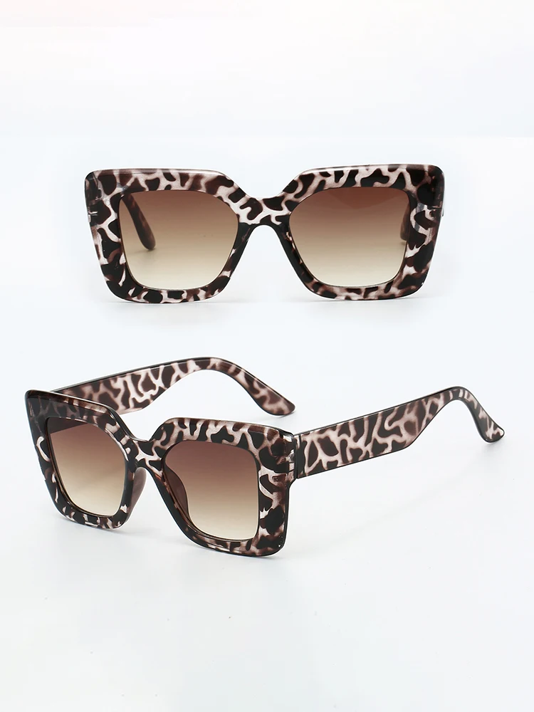 1 paire de lunettes de soleil carrées surdimensionnées rétro pour femmes, lunettes tendance adaptées aux tenues élégantes et aux vacances à la plage