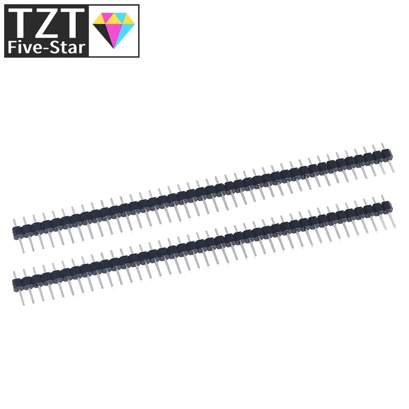 20pcs 10 pairs 40 Pin 1x40 Single Row Male and Female 2.54 Breakable Pin Header PCB JST Connector Strip for Arduino Black