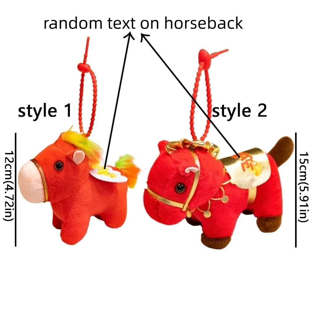 2026 Anno del cavallo Piccolo cavallo Peluche Cartone animato Cavallo cinese Mascotte Benedizione Cavallo tradizionale Portachiavi Auto Decorazioni per la casa