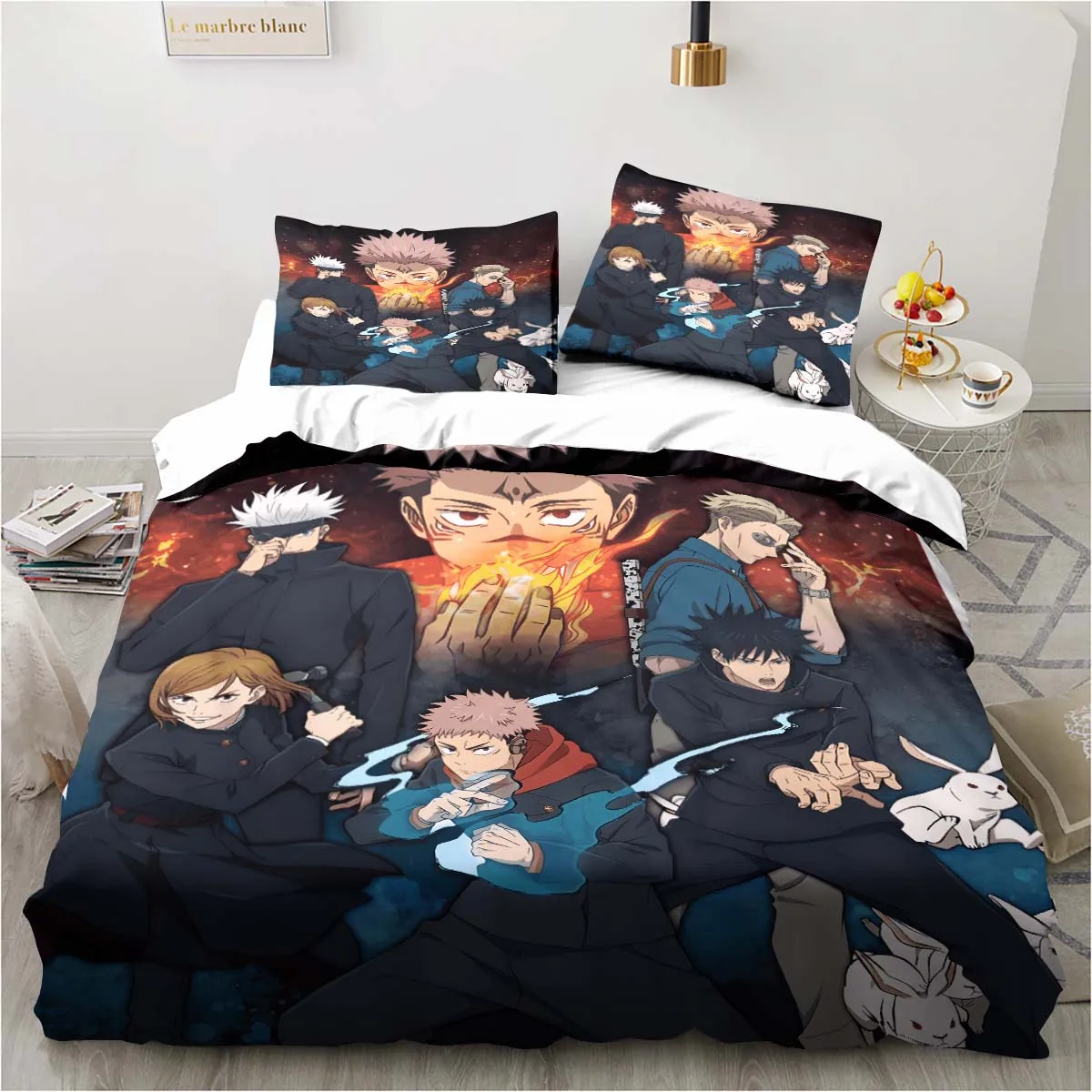 Jujutsu Kaisen Cartoon Bedding Sets exquisite bed supplies set duvet cover bed comforter set bedding set luxury birthday gift