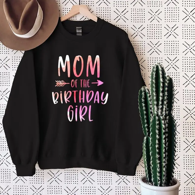 Mommy of the birthday, daughter girl matching family for mom Unisex Sweatshirt Cotton Solid Thicken Warm Women Sweatshirts Lady