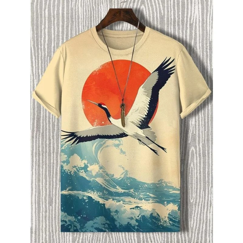 Japan Harajuku Straße Retro T-shirt männer Kleidung Kurzarm T Shirts 3D Druck Neue Sommer Mode Freizeit Atmungsaktive T