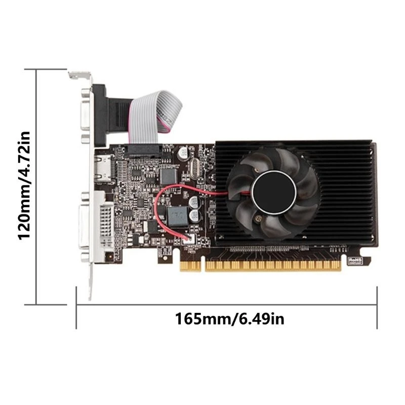 بطاقة الرسومات GT610 1GB 1GB DDR3 64BT بطاقة رسومات سطح المكتب لمكتب العمل