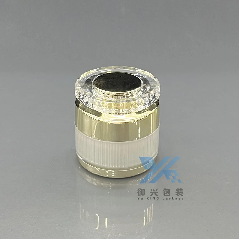 

New 10g high-end acrylic bright gold line bottle eye cream empty bottle cosmetics repackaging facial cream bottle cream bottle