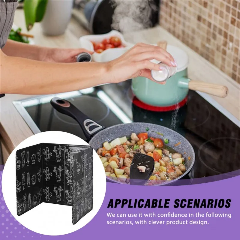 Kitchen Aluminum Foil Oil Splash Guard Gas Stove Anti Splatter Shield Heat Insulation Baffle Cooking Oil Proof Board For Home Co