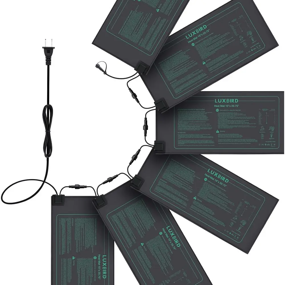 

6 Pack Daisy Chain Heat Mats for Seedling, Indoor Plants, Greenhouses, Germination, Hydroponics, IP67 Waterproof Durable