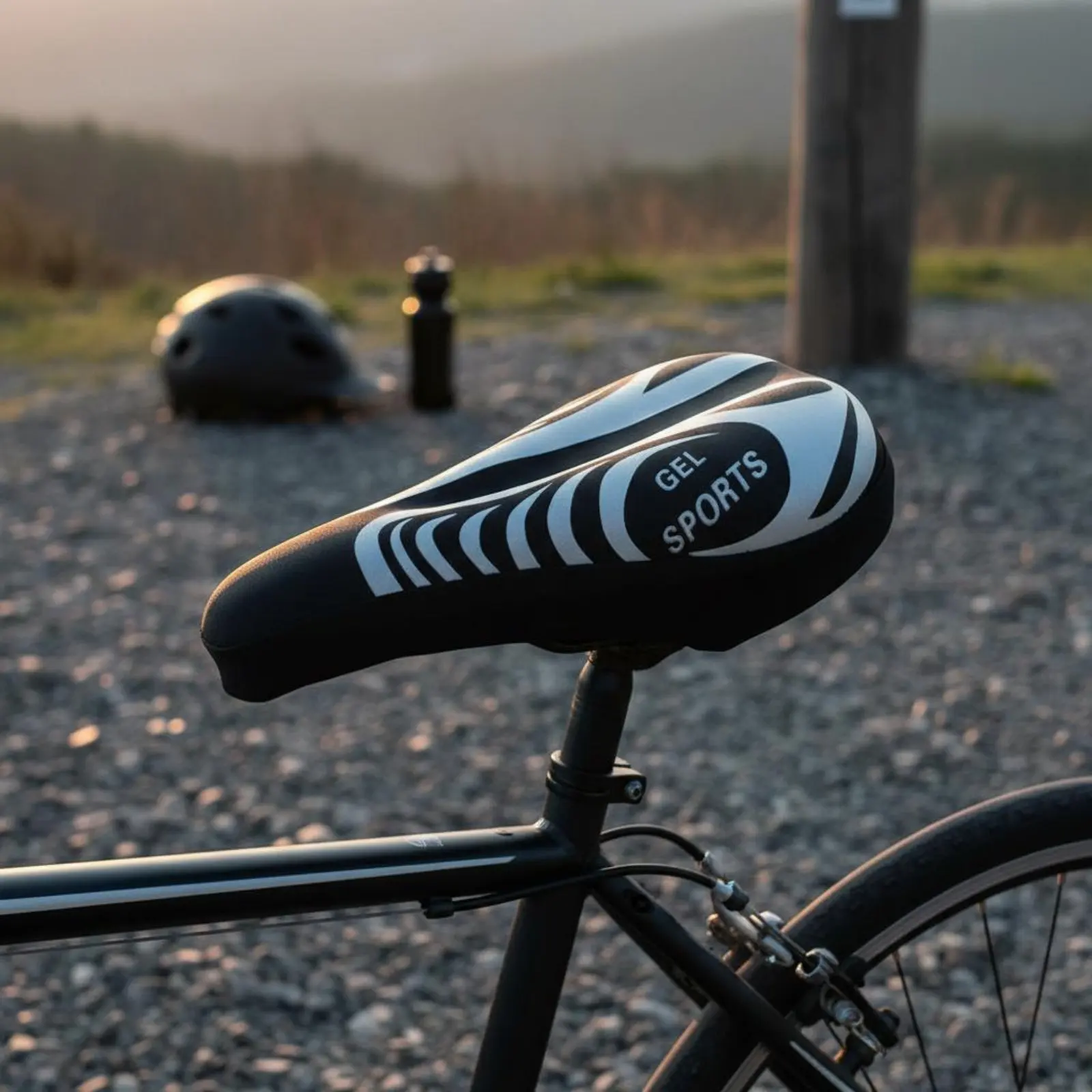 Almohadilla de silicona para asiento de bicicleta, almohadilla acolchada de alta elasticidad para sillín de bicicleta, funda de Gel para asiento de bicicleta, fijación con cordón, ergonómico